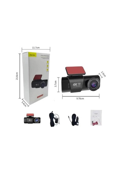 Wifi Çift Ön Arka 4k Araç İçi Güvenlik Kamerası + Park Modu Kablosu Çift Kamera Kayıt Cihazı Gps Gece Görüşü Mikrofonlu Dash Cam - G5v