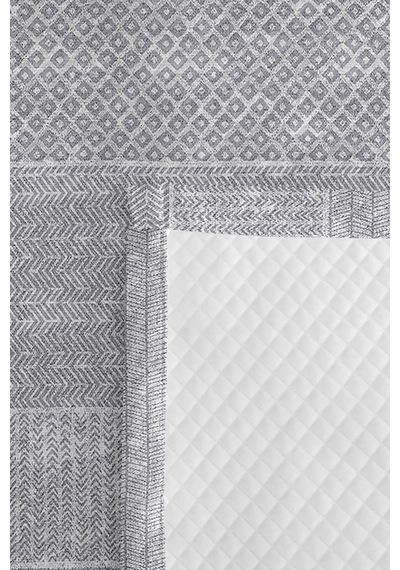 Gri Geometrik Modern Tek Kişilik Pike Takımı - Antrasit Zigzag Minimal 160x220 Cm Yatak Örtüsü Kırsal Sazlık Eşiği