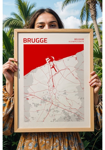 Brugge Belçika Belgium Haritası Çerçeveli Tablo Lüks Salon Ofis Duvar Dekorasyonu Hediyelik Tablo Kayın Brugge Belçika Belgium Haritası Çerçeveli Tablo Lüks Salon Ofis Duvar Dekorasyonu Hediyelik Tablo Kayın