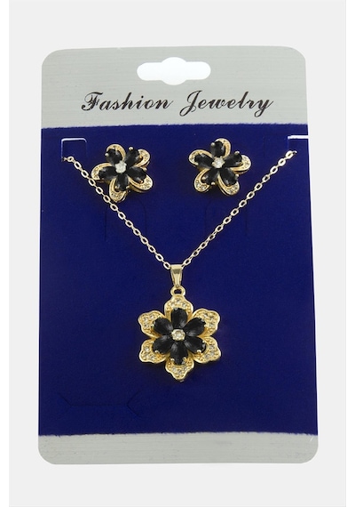 Ilkeshop Papatya Zirkon Taşlı Set Kolye-renkli Çok renkli