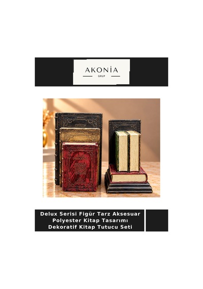 Delux Serisi Figür Tarz Aksesuar Polyester Kitap Tasarımı Dekoratif Kitap Tutucu Seti