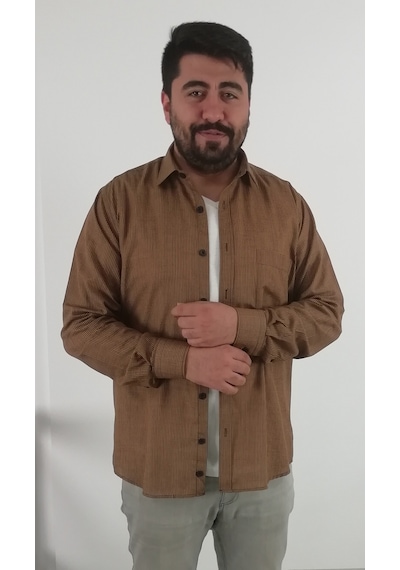 Tousus Regular Fit Pitikareli Vual Erkek Gömlek Kls-4015-tss Kahve