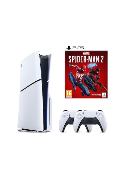 Sony Playstation 5 Slim 1 TB Standart Edition Konsol + 2 Kol + PS5 Spider-Man 2 (İthalatçı Garantili)