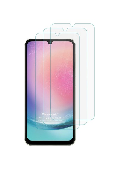 Microsonic Samsung Galaxy Uyumlu A24 Screen Protector Nano Glass Cam Ekran Koruyucu 3 Lü Paket