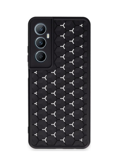 Realme C65 Uyumlu Kılıf Petek Silikon Kapak - Siyah