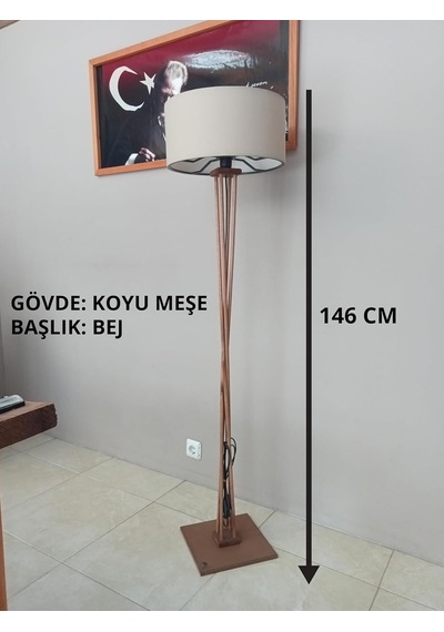 Ahşap Lambader-koyu Meşe Bej Başlık Diğer