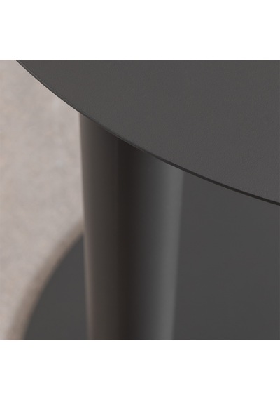 Paledin Design Magna Yan Sehpa Modern Yuvarlak Çelik Koltuk Yanı Sehpası Granit Grisi 40x40x50 Cm Antrasit