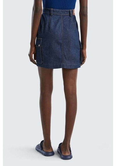 United Colors of Benetton Bn Cepli Denim Mini Etek Çok Renkli