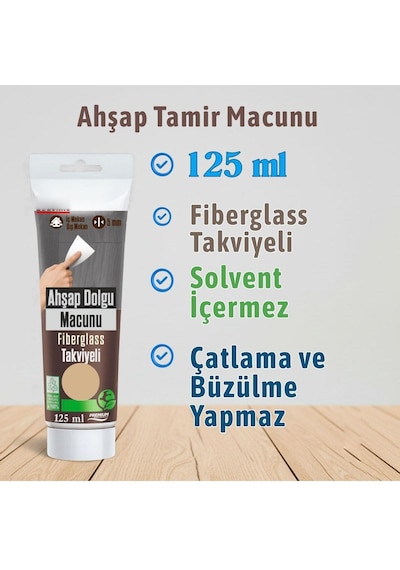 Antrasit Renk Ahşap Parke Tamir Macunu Mobilya Masa Dolgu Çatlak Çizik Giderici 125 Ml Kullanım Hazır