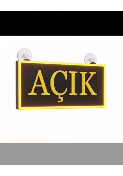Açık Yazılı Led Işıklı Tabela Sarı - Siyah