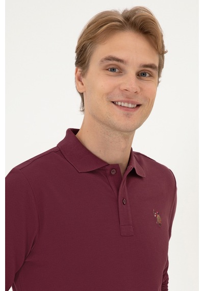 U.S. Polo Assn. Erkek Regular Fit Polo Yaka Koyu Bordo Basic Sweatshirt 50313772-VR177 U.S. Polo Assn. Erkek Regular Fit Polo Yaka Koyu Bordo Basic Sweatshirt 50313772-VR177