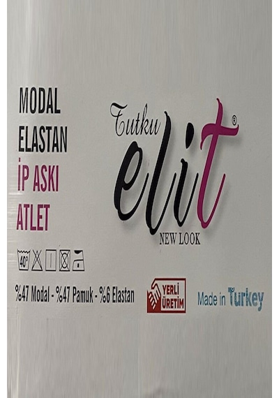 Tutku Elit Kadın Modal Likralı İp Askılı Atlet 2001- 6 Adet 001