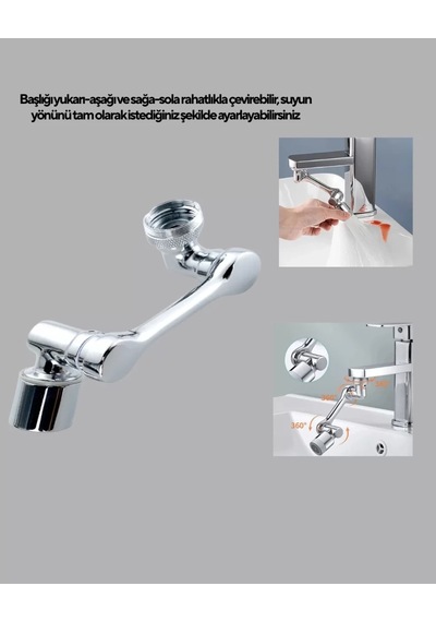 Home 1080 Dönebilen Musluk Başlığı Robotik Kol Havalandırıcı Çok Yönlü Su Yönlendirme