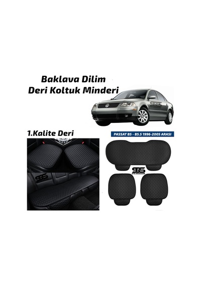 Volkswagen Passat B5 1996-2005 Arası Siyah Deri Oto Koltuk Minderleri