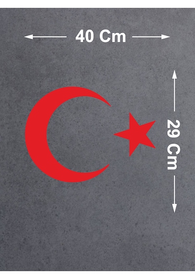 Türk Bayrağı Ay Yıldız Sticker - Araba Oto Motosiklet Karavan Sticker - 00323 40x29 Cm