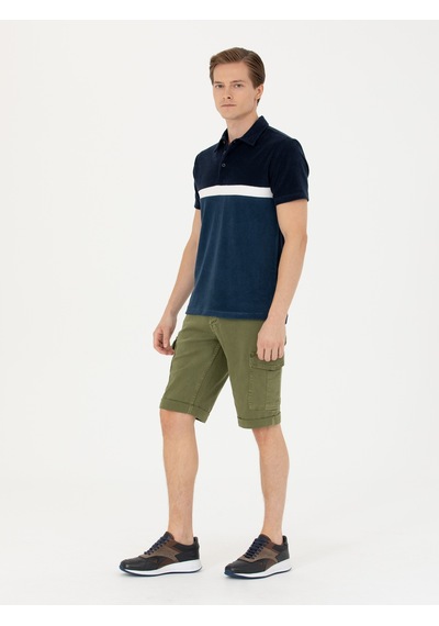 Cacharel Haki Slim Fit Jean Bermuda Şort Yesıl