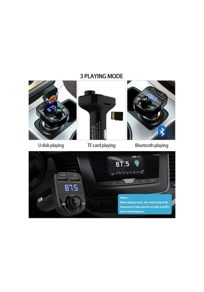 Araç Kiti Fm Transmitter Usb Girişli Bluetooth 4.1 Carx8