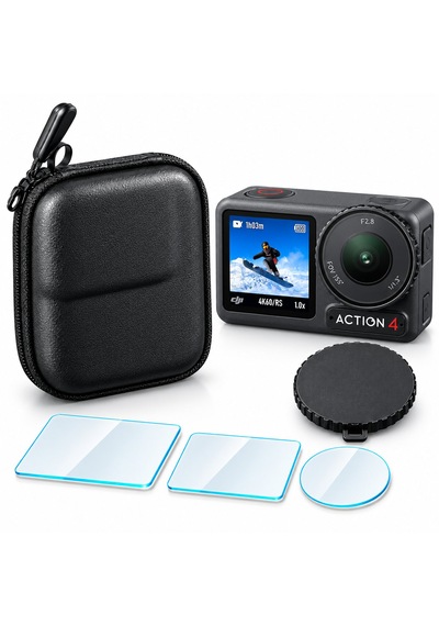 Djı Osmo Action 4 Uyumlu Tam Koruma Seti Taşıma Çantası, Ekran Koruyucu Ve Lens Kapağı Teknoroket Guardkit Siyah