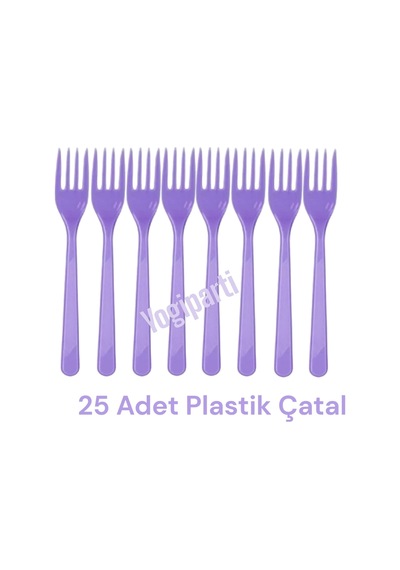 Plastik Çatal 25'li Mor Çatal Renkli Tüm Yaşlar