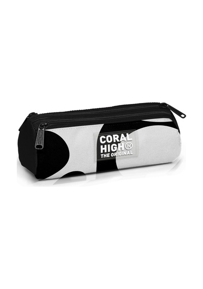 Coral High Kids Siyah Beyaz Desenli Üç Bölmeli Kalem Çantası 11187 Siyah - Beyaz