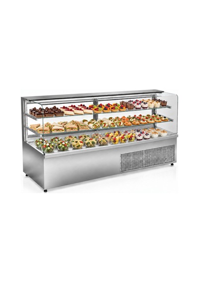 Öztiryakiler Soğuk Düz Camlı Teşhir Dolabı 200 Cm 480 Litre