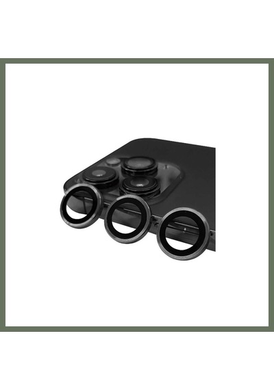 Bezos İphone 13 Pro Max Uyumlu Raze Metal Kamera Lens - Gri Bezos1