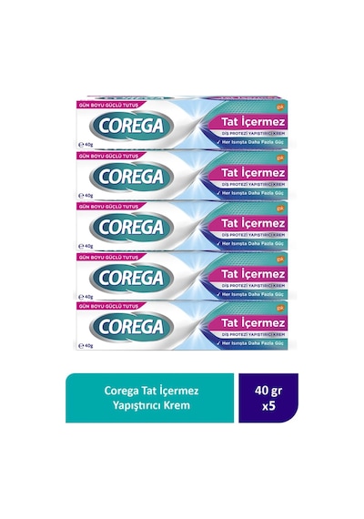 Süper Diş Protezi Yapıştırıcı Tat İçermez Krem 40 Gr 5'li