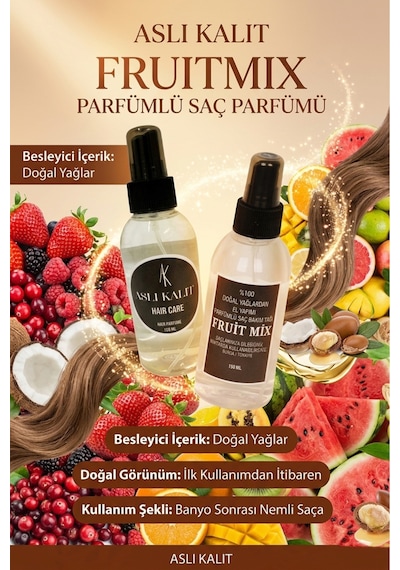 Fruitmix Parfümlü Saç Bakım Yağı Doğal Yağlardan Hair Care Saç Parfümü 150ml
