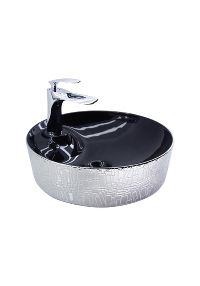 Paluci Tesla Black Silver Lavabo Sırlı