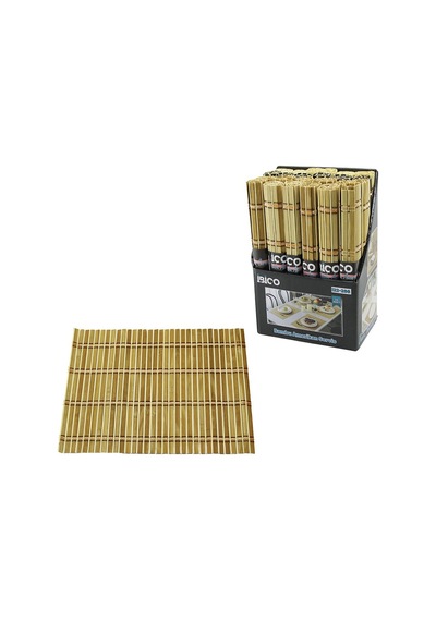 İbico İ22-266 Dikdörtgen Hasır & Bambu Amerikan Servis Altı İp Desenli, 30x40cm Çok Renkli