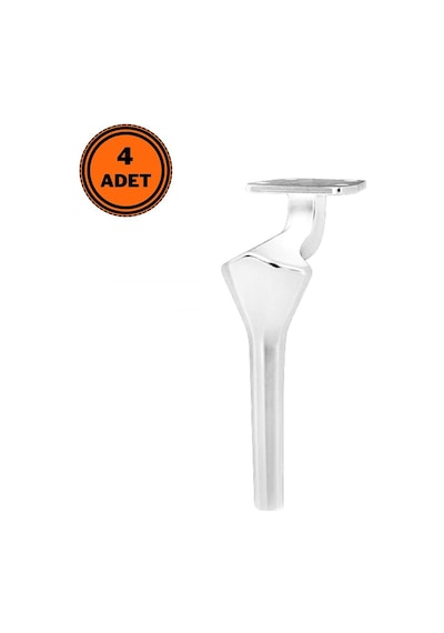 4 Adet Elmas Lüx Metal Ayak 16 Cm Krom Mobilya Koltuk Ayağı