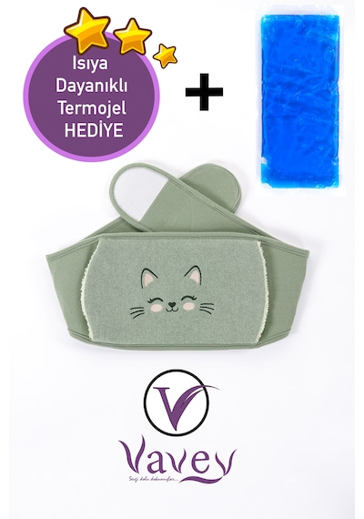 Yeni Nesil Sıcak Soğuk Regl Kemeri Kedicik Yeşil