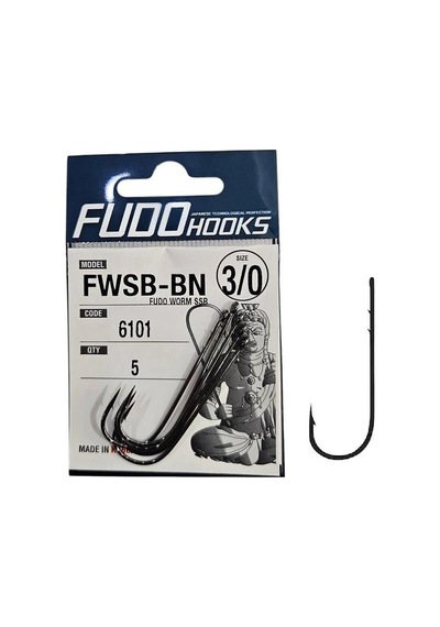 Fudo 6101 No:3/0 Fudo Worm Ssb Black Nikel Olta İğnesi 5 Adet