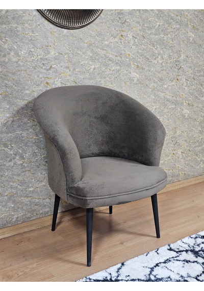 Zafir Tekli Teddy Siyah Boyalı Sivriltme Ayak Çay Seti Koltuk Tekli Berjer , Balkon, Salon, Ofis Kahverengi