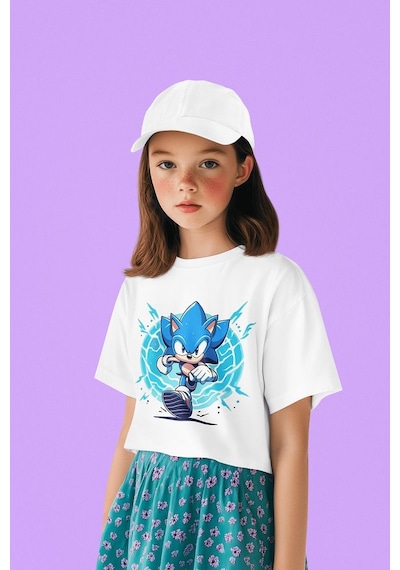 Sevbano Süper Sonic The Hedgehog Baskılı Unisex Çizgi Film Çocuk Tişört Beyaz Sevbano Süper Sonic The Hedgehog Baskılı Unisex Çizgi Film Çocuk Tişört Beyaz