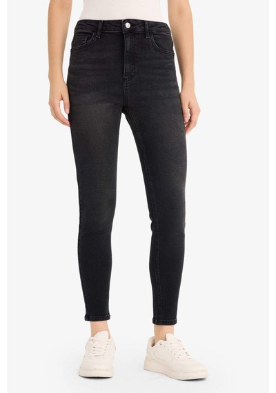 Defacto Skinny Fit Yüksek Bel Bilek Boy Jean Pantolon E9820ax25aunm40 Siyah