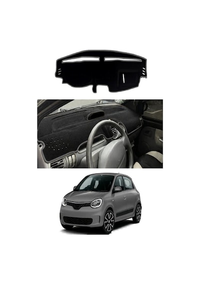Renault - Twingo 1992-2007 Uyumlu Torpido Koruma Kılıfı - Gri Şeritli