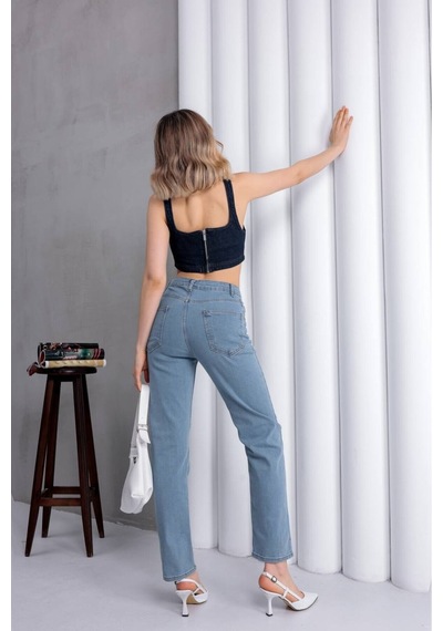 Zdnjeans Kadın Açık Mavi Yüksek Bel Jean Pantolon