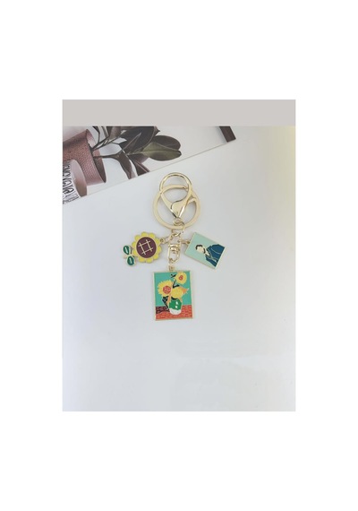 Ayçiçekleri - Van Gogh Metal Charm Anahtarlık Çok Renkli Çok Renkli