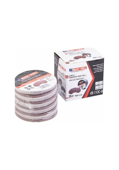 Baytec Zımpara Pedi Cırtlı 115Mm 180 Kum Mk0245-2 7955 - 10 Adet