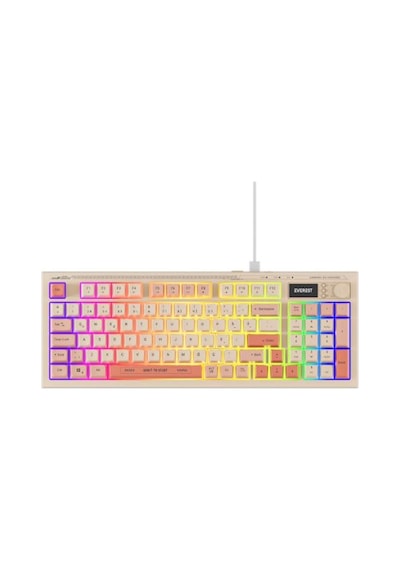 Everest Kb-79 Sılent Pro Bej-pembe-turuncu Sessiz Rgb Q Membrane Oyuncu Klavyesi