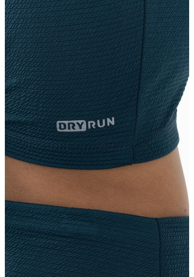 Maraton Active Slimfit Kadın Balıkçı Yaka Kolsuz Koşu Turkuaz Crop Top 22257 Turkuaz