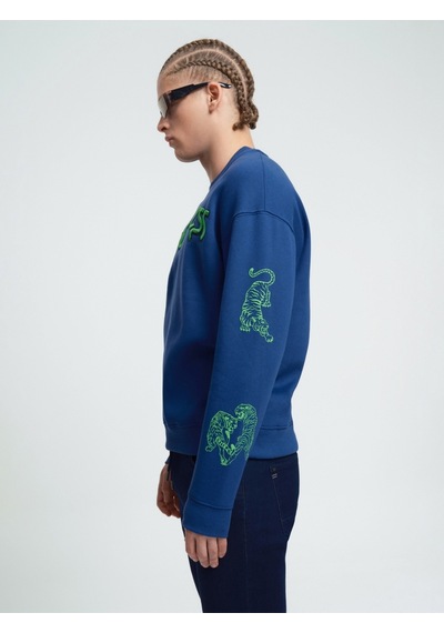 Oversize Erkek Sweatshirt Mavi