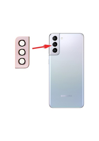 Ally Samsung Uyumlu Galaxy S21 Plus G996 Metal Çerçeveli Kamera Lens Koruyucu Full Set Rose