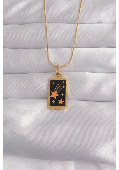 Mey İthalat 316l Çelik Gold Renk Siyah Mineli Yıldız Figür Tarot Kolye - Özel Seri Meyeb66cdce8c35f7524682068494