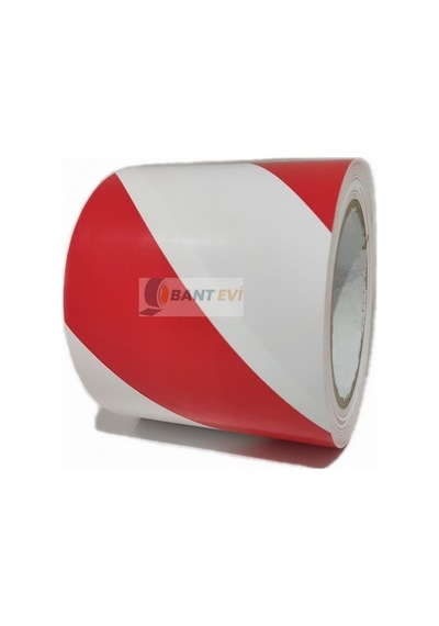 Yer Işaretleme Bandı Kırmızı Beyaz 10Cm X 30Metre