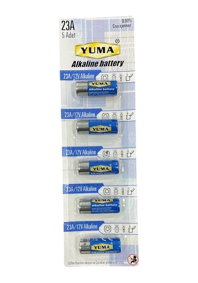 Yuma 23a Mn23 V23a V23ga 12 Volt Alkalin Pil 5 Li Paket