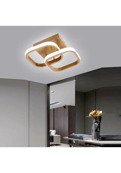 Ömür Avize Holled Gold Kasa Hol Koridor Giriş Için Modern Beyaz Ledli Avize Eskitme