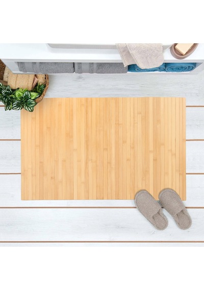 Krdd Home 5713 Bambu Banyo Matı - Kahverengi - 40x60 Cm Renkli
