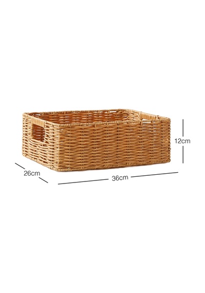 Ocean Home Textile Çocuk Odası Yıkanabilir Bej Pp Rattan Sepet 36 X 26 X 12 Cm